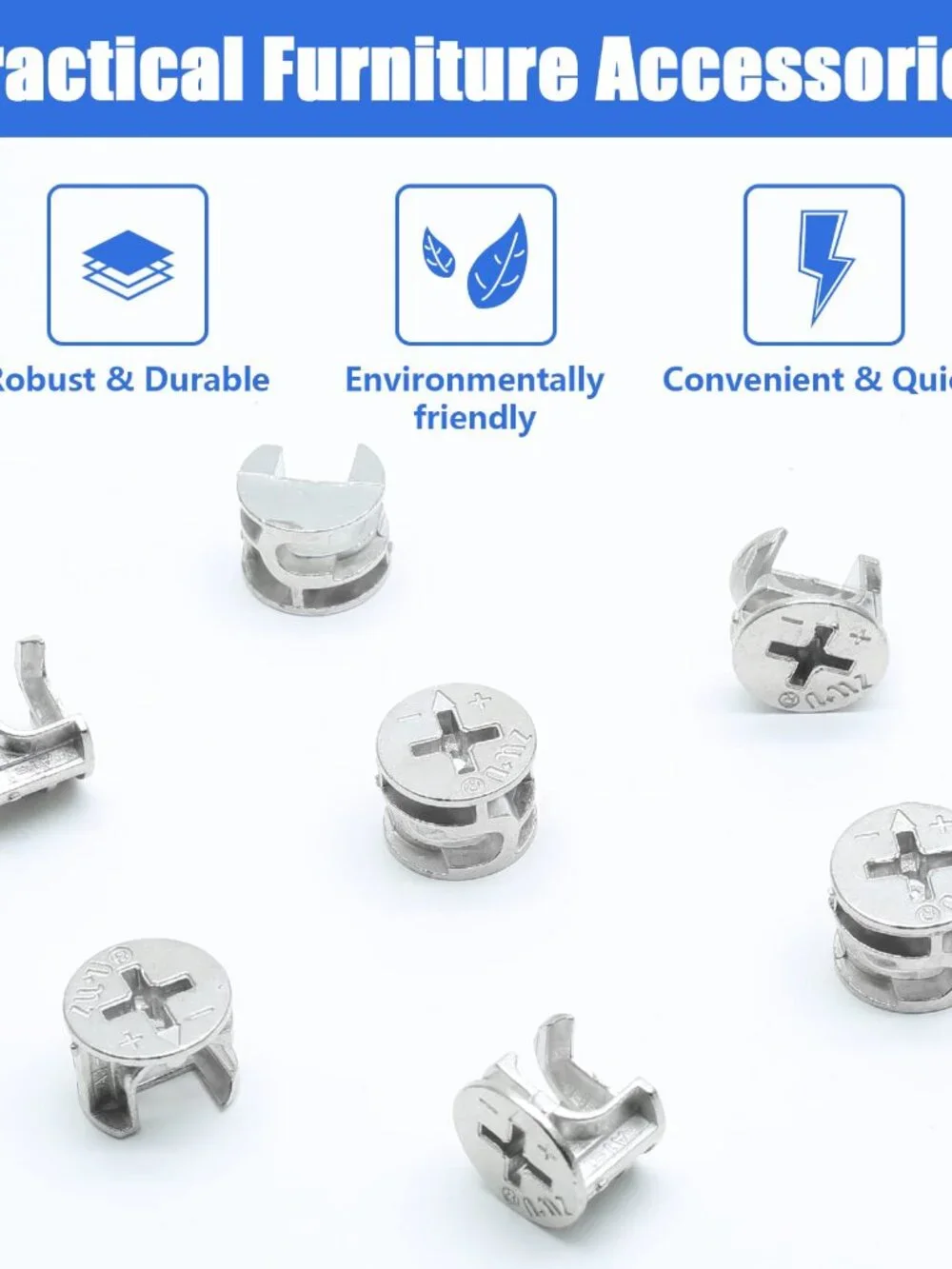 Litoexpe 12 x 10 mm Cam Lock Nut 20 Pcs, Joint Connector Locking Nuts Furniture